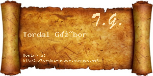 Tordai Gábor névjegykártya